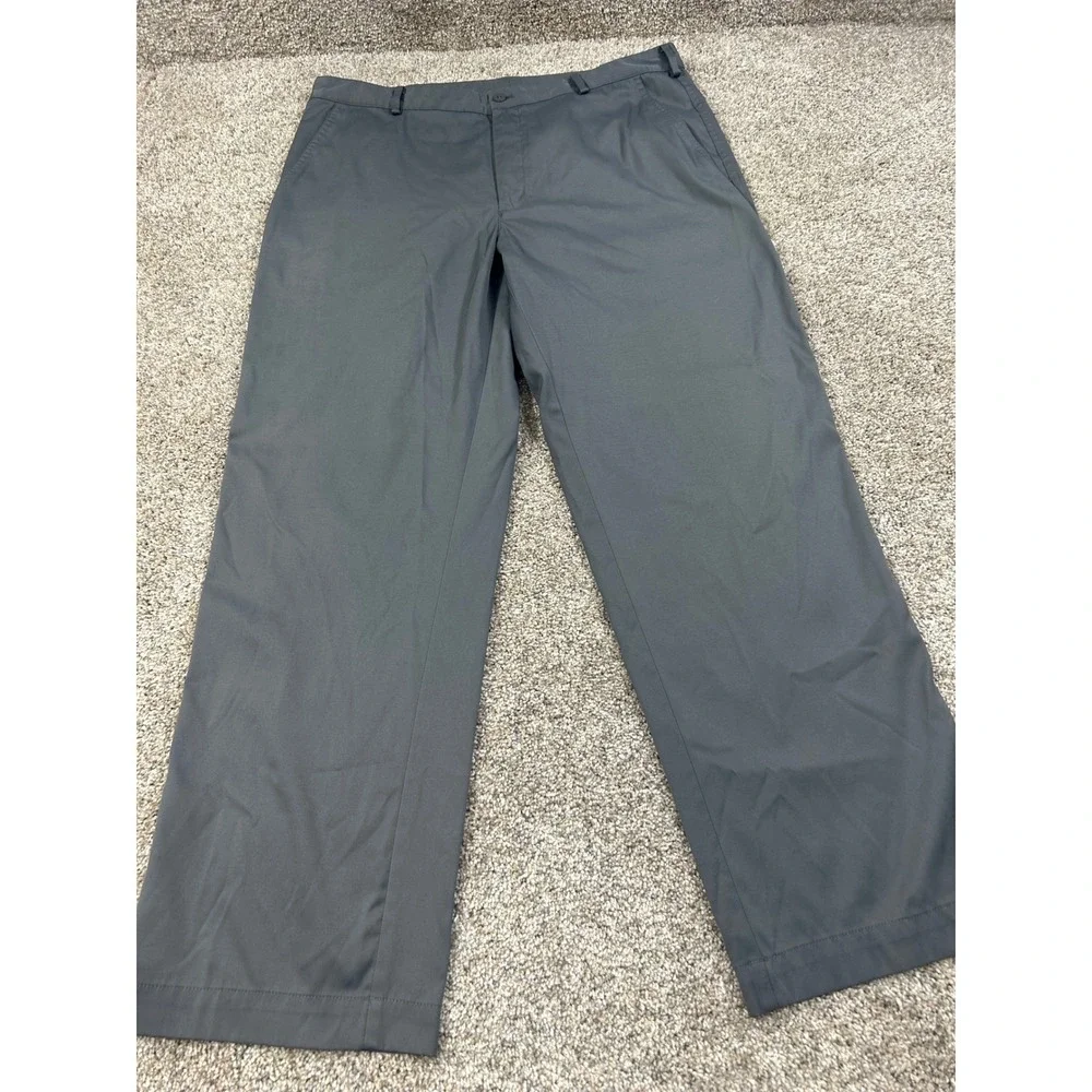 Nike Golf Dri-FIT Pants Mens 34x30 Black Flat Front Performance Trousers #0698